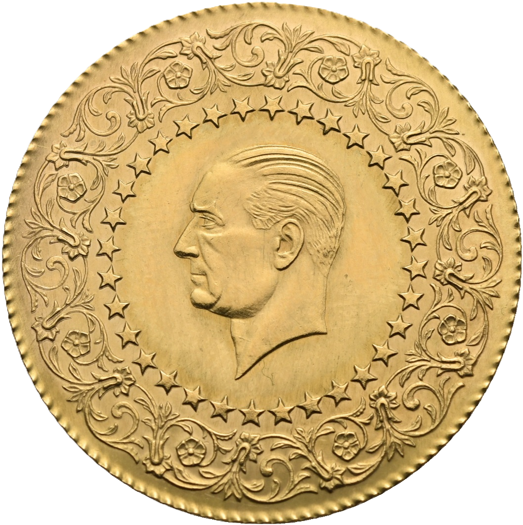 Head of Kemal Ataturk, Gold, 7,01 g, 1962 year