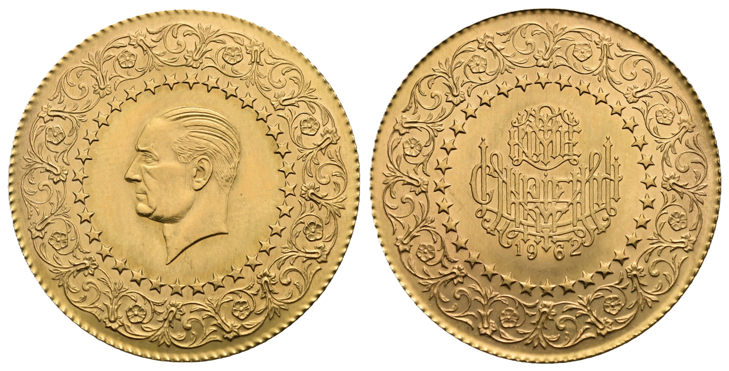 Head of Kemal Ataturk, Gold, 7,01 g, 1962 year